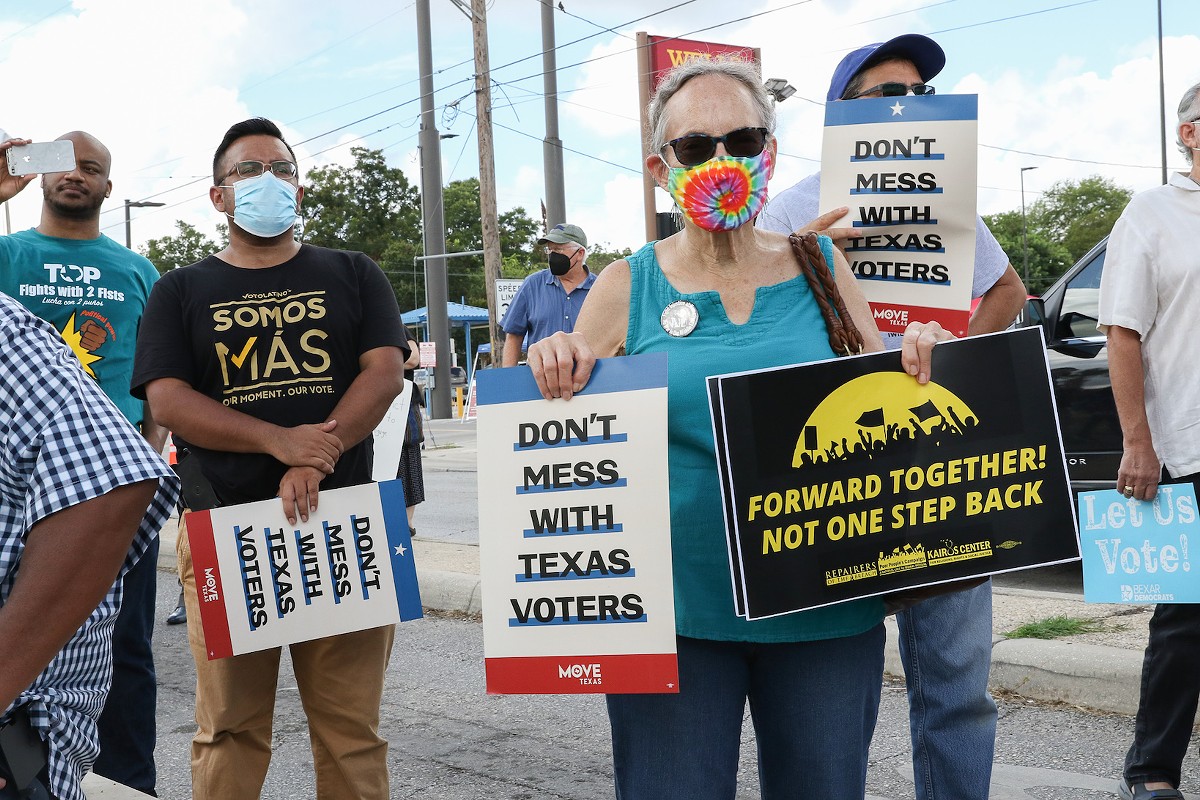 Everyone we saw rallying for voting rights at San Antonio’s MLK Plaza on Saturday ￼